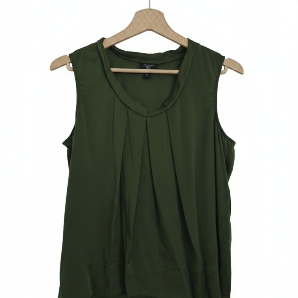 Talbots  Silk Stretch Sleeveless Top | Olive Green | Size 16P